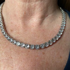 Beautiful cubic zirconia necklace with safety clasp.